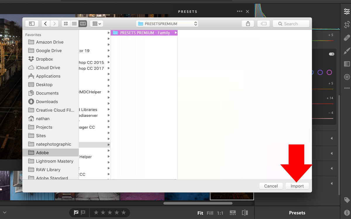 Cómo instalar Presets en el Lightroom CC Passo 4