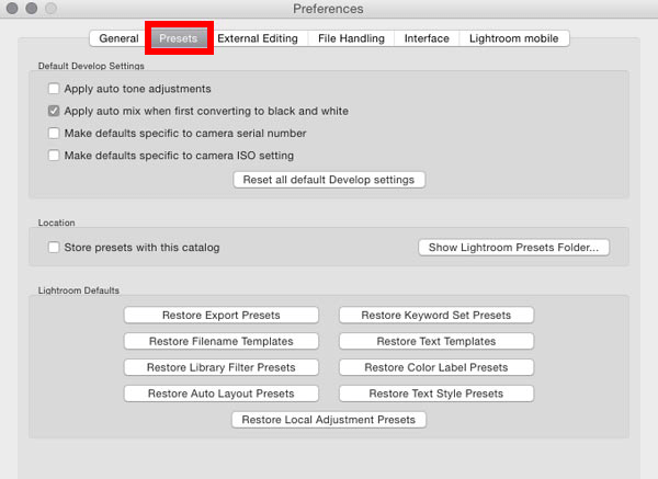 Cómo instalar Presets para Lightroom en Mac Passo 2
