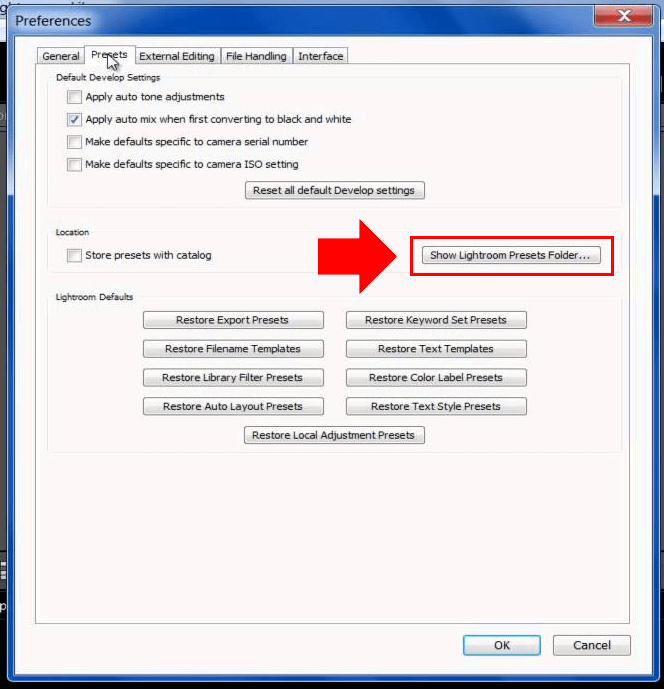Cómo instalar Presets para Lightroom en Windows Passo 4