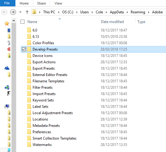 Cómo instalar Presets para Lightroom en Windows Passo 6